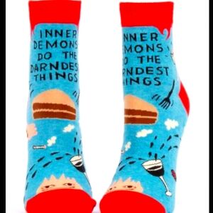 BLUE Q INNER DEMONS DO THE DARNDEST THINGS Ankle socks NEW Women's
